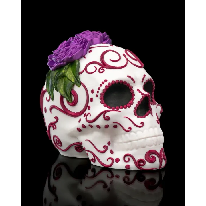 Carmen – Crâne Sugar Skull Fleuri Façon Día De Los Muertos