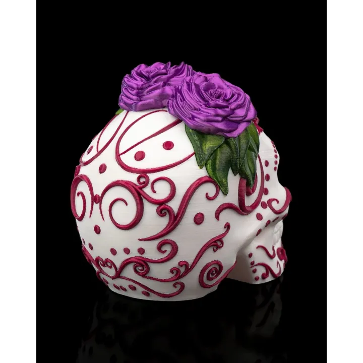Carmen – Crâne Sugar Skull Fleuri Façon Día De Los Muertos