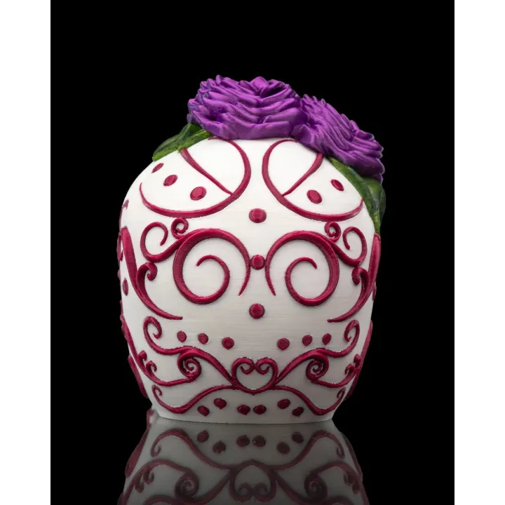 Carmen – Crâne Sugar Skull Fleuri Façon Día De Los Muertos
