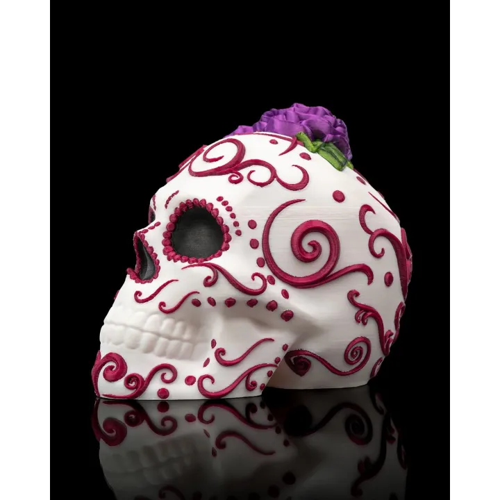 Carmen – Crâne Sugar Skull Fleuri Façon Día De Los Muertos
