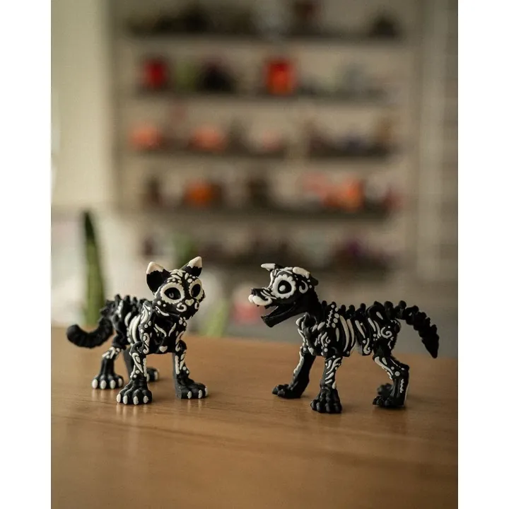 Figurines Chat & Chien Squelette Dia de los Muertos