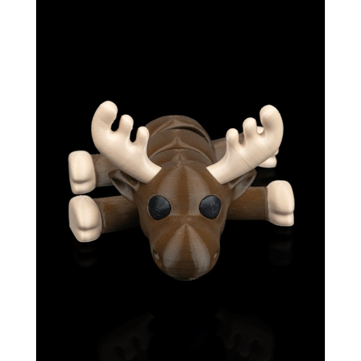 Élan Couché "Settle" – Figurine & Porte-Clés Articulé