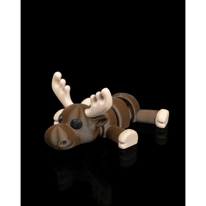 Élan Couché "Settle" – Figurine & Porte-Clés Articulé