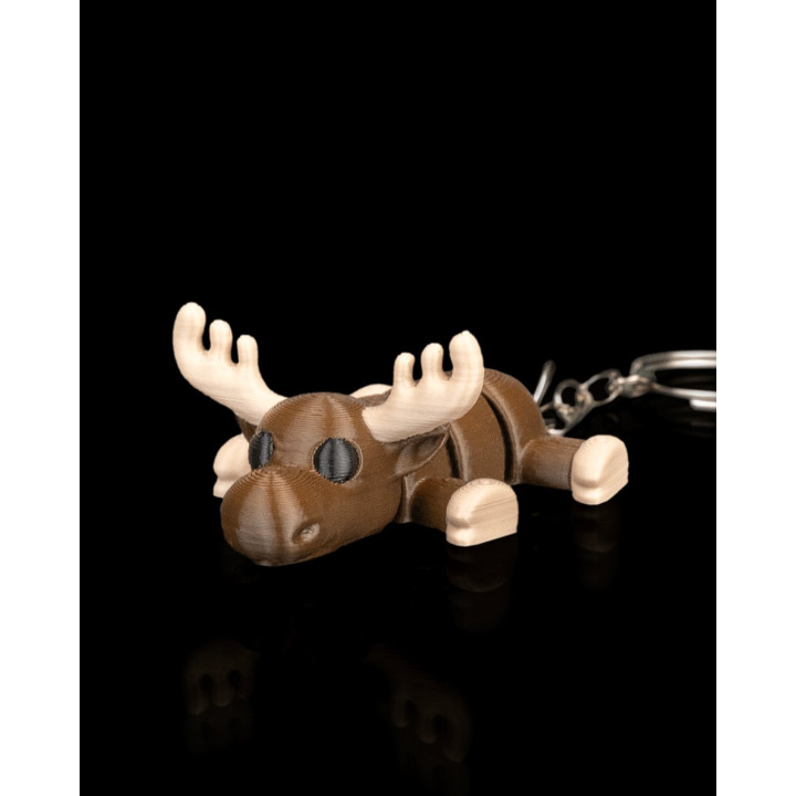 Élan Couché "Settle" – Figurine & Porte-Clés Articulé