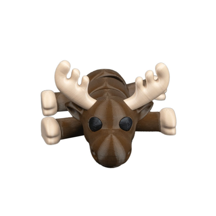Élan Couché "Settle" – Figurine & Porte-Clés Articulé