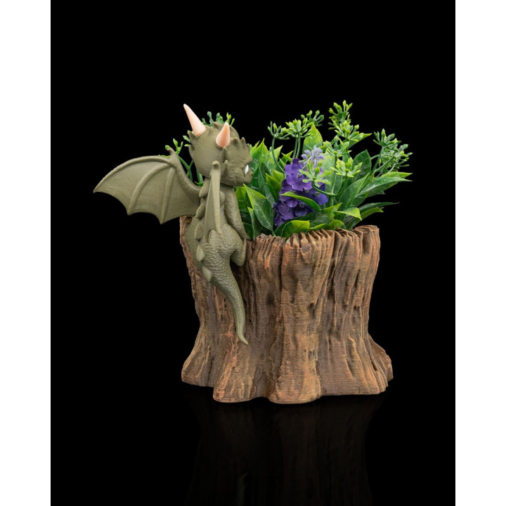 Garden Scout – Cache-Pot Dragon Sur Souche D'Arbre