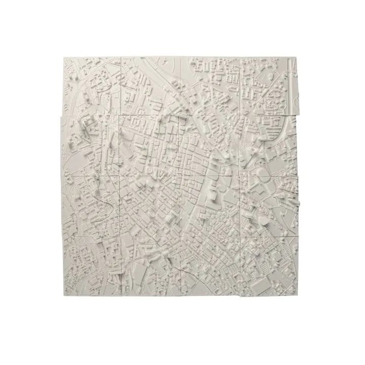 Carte 3D De Manchester – Relief Urbain Mural