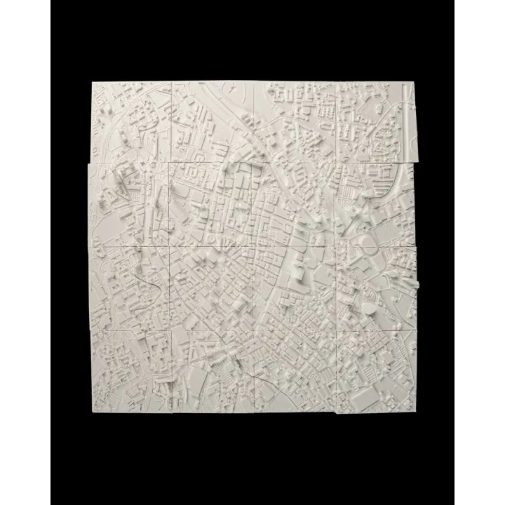 Carte 3D De Manchester – Relief Urbain Mural