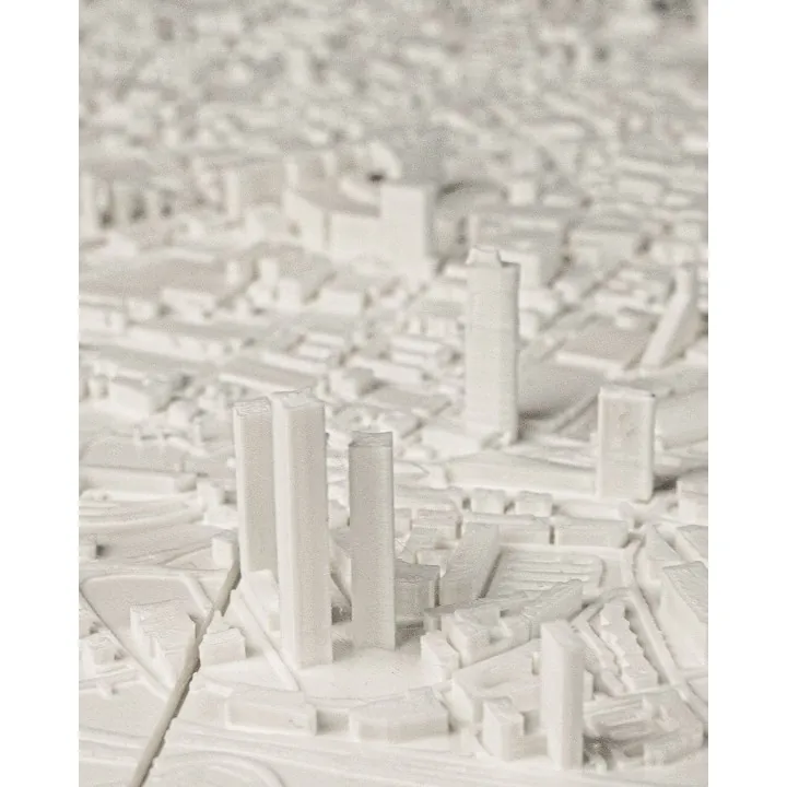 Carte 3D De Manchester – Relief Urbain Mural
