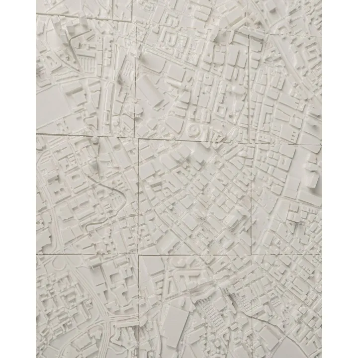 Carte 3D De Manchester – Relief Urbain Mural