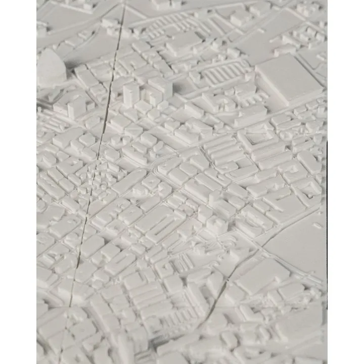 Carte 3D De Manchester – Relief Urbain Mural
