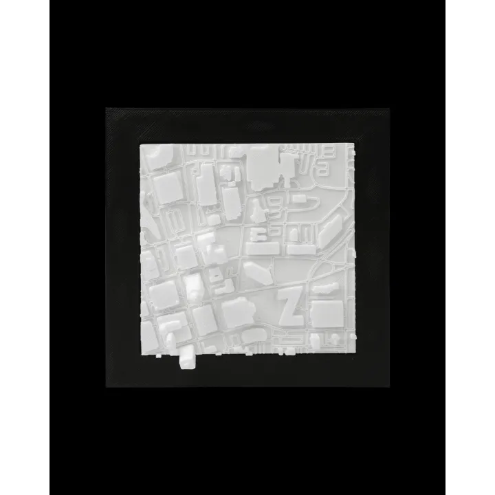 Carte 3D Relief – Des Moines, Iowa | Décoration Murale Urbaine