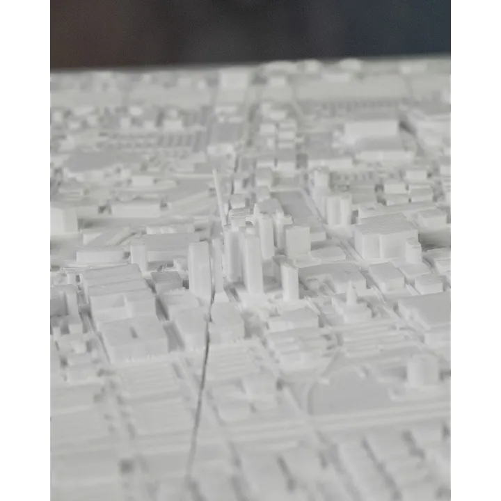 Carte 3D Relief – Des Moines, Iowa | Décoration Murale Urbaine