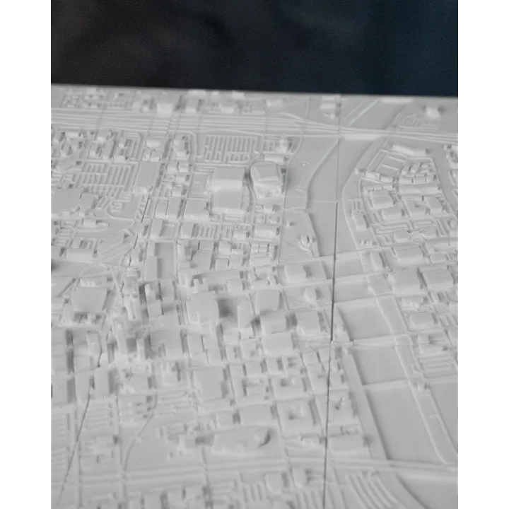 Carte 3D Relief – Des Moines, Iowa | Décoration Murale Urbaine