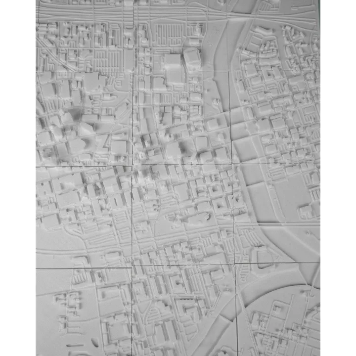 Carte 3D Relief – Des Moines, Iowa | Décoration Murale Urbaine