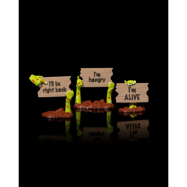 Pancartes Zombie Humoristiques – Set De 3 Figurines Décoratives Halloween