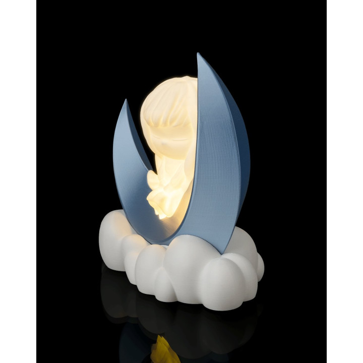 Moon Girl – Lampe De Table Lune & Nuages