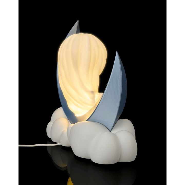 Moon Girl – Lampe De Table Lune & Nuages