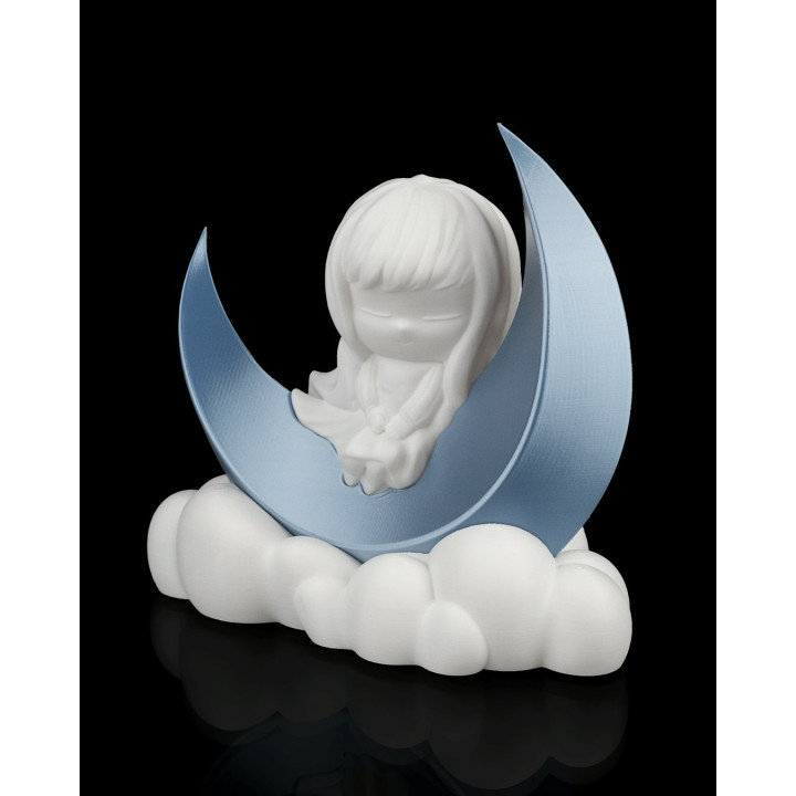 Moon Girl – Lampe De Table Lune & Nuages
