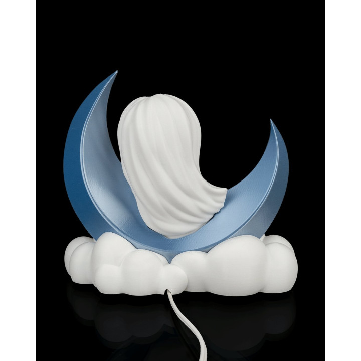 Moon Girl – Lampe De Table Lune & Nuages