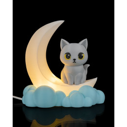 Lampe De Table Chat Lune – Veilleuse Déco Nuage Made In Occitanie