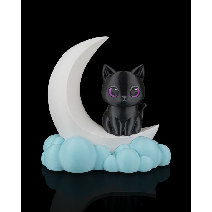 Lampe De Table Chat Lune – Veilleuse Déco Nuage Made In Occitanie