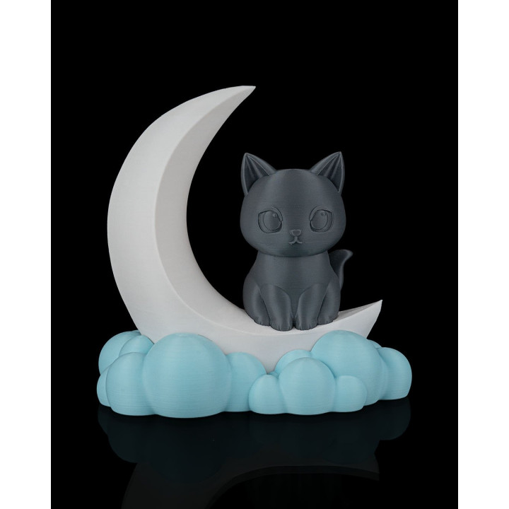 Lampe De Table Chat Lune – Veilleuse Déco Nuage Made In Occitanie