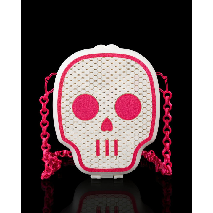 Sac Bandoulière Tête De Mort "Deadly Cute" – Pochette Crâne Chaîne Rose