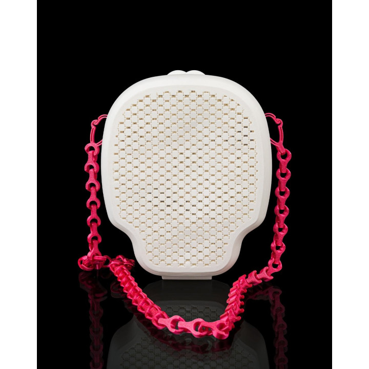 Sac Bandoulière Tête De Mort "Deadly Cute" – Pochette Crâne Chaîne Rose