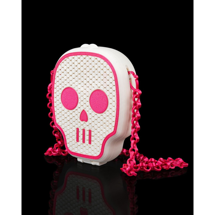Sac Bandoulière Tête De Mort "Deadly Cute" – Pochette Crâne Chaîne Rose