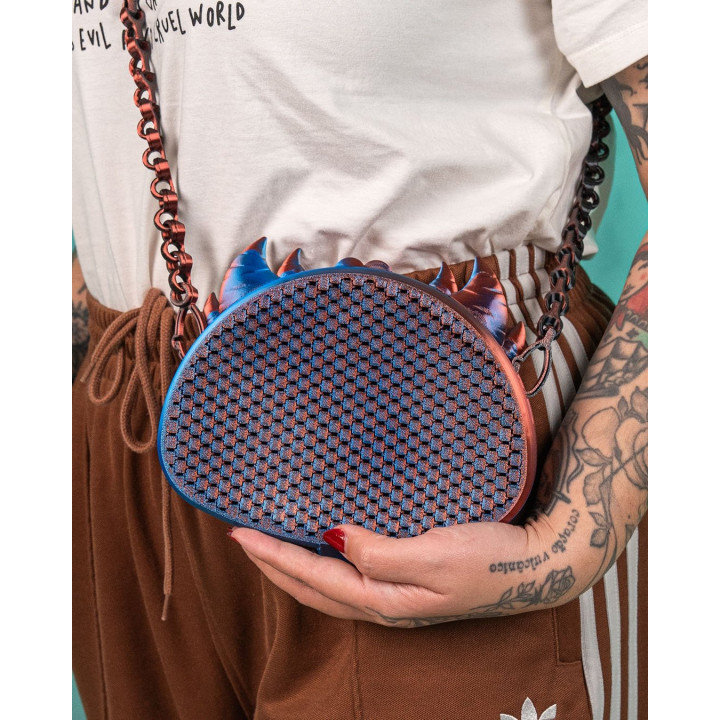 Sac À Main Dragon – Pochette Écailles Féroce Avec Chaîne