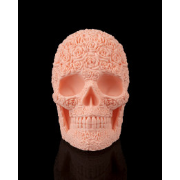 Crâne Bloom Of Doom – Sculpture Crâne Fleuri Rose