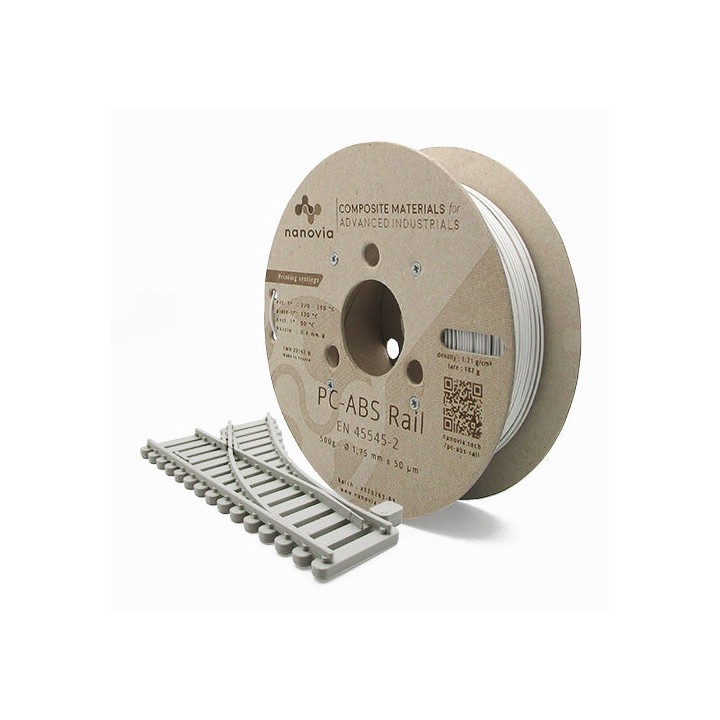 Nanovia - PC-ABS Rail - Gris - 1,75 mm - 500 g | Espace Maker