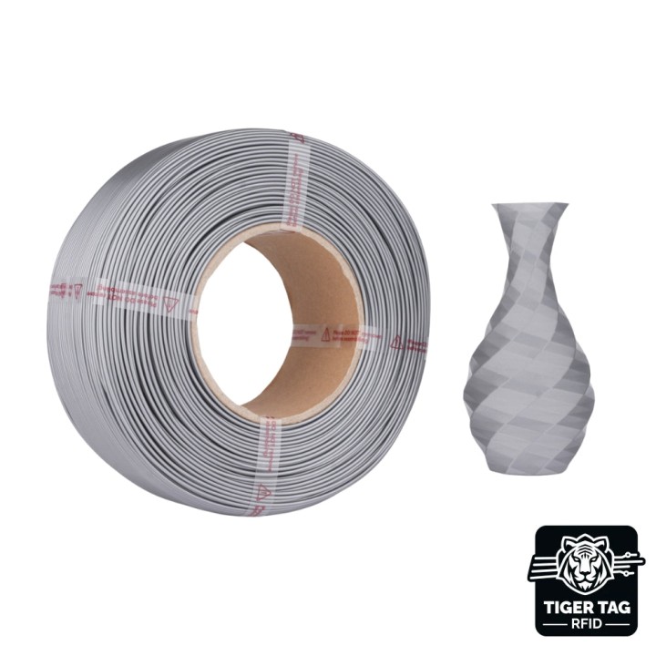 Jamg He - PETG - Argent (Silver) - 1,75 mm - 1 kg - Refill avec RFID T