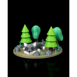 Loup Endormi Articulé – Figurine & Porte-Clés Made In Occitanie