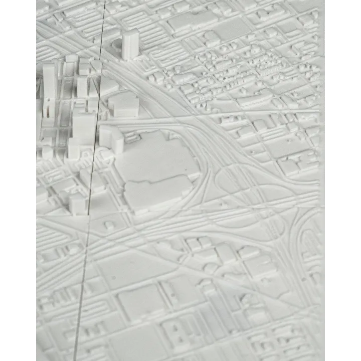 Carte 3D De Detroit – Relief Urbain Décoratif Made In Occitanie