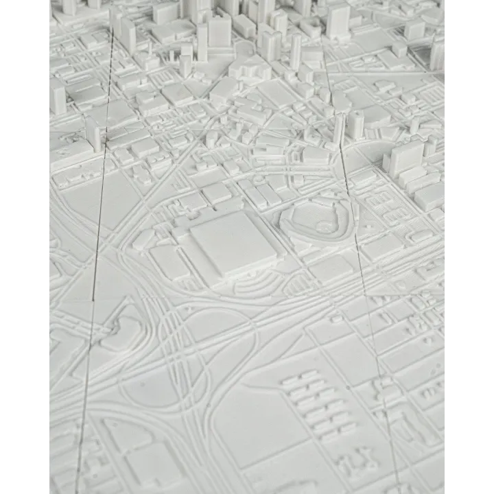 Carte 3D De Detroit – Relief Urbain Décoratif Made In Occitanie