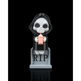 Sweet Rest – Figurine Faucheuse Avec Milkshake Sur Tombe Rip