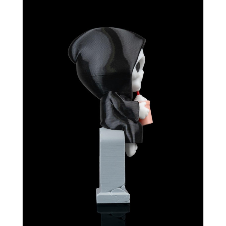 Sweet Rest – Figurine Faucheuse Avec Milkshake Sur Tombe Rip