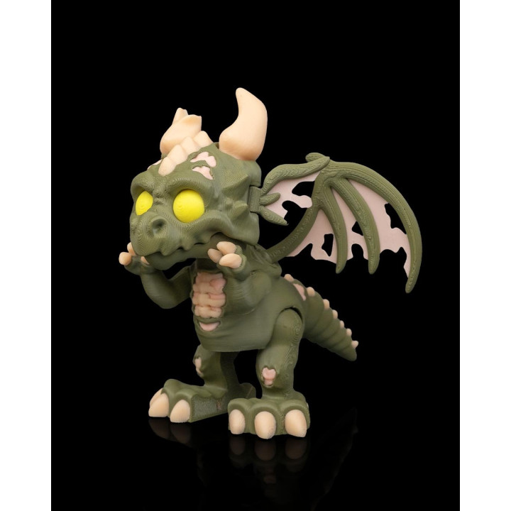 Le Dragon Indestructible – Figurine Dragon Zombie Sur Socle Cimetière