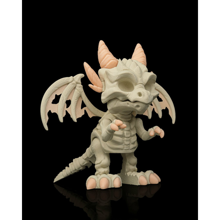 Dragon Osseux – Figurine Fantastique Avec Socle & Crânes