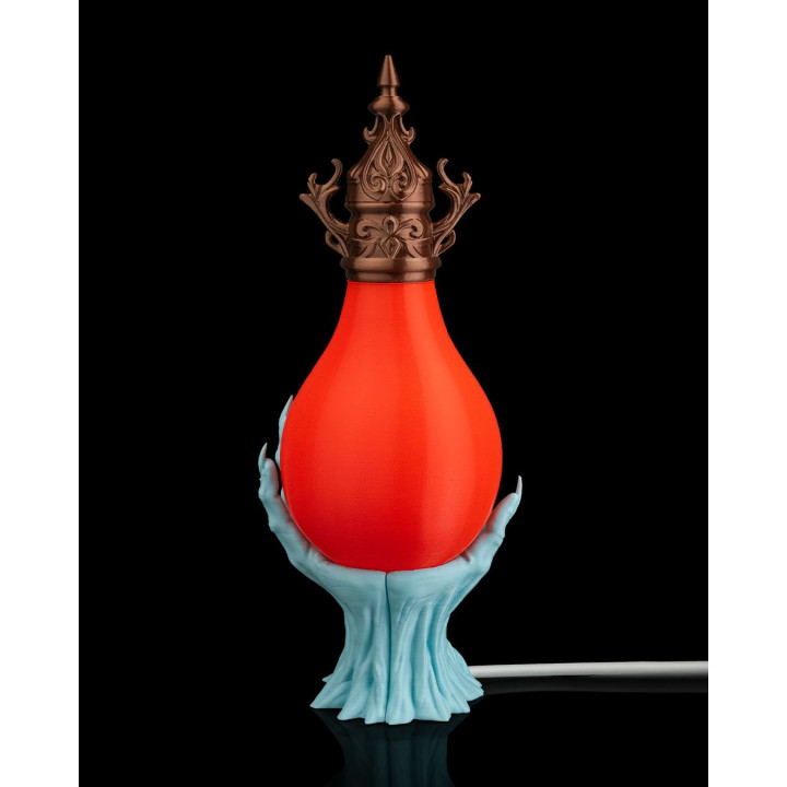 Lampe De Table "Last Grasp" – Main Squelettique & Orbe Lumineux