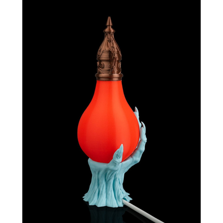 Lampe De Table "Last Grasp" – Main Squelettique & Orbe Lumineux
