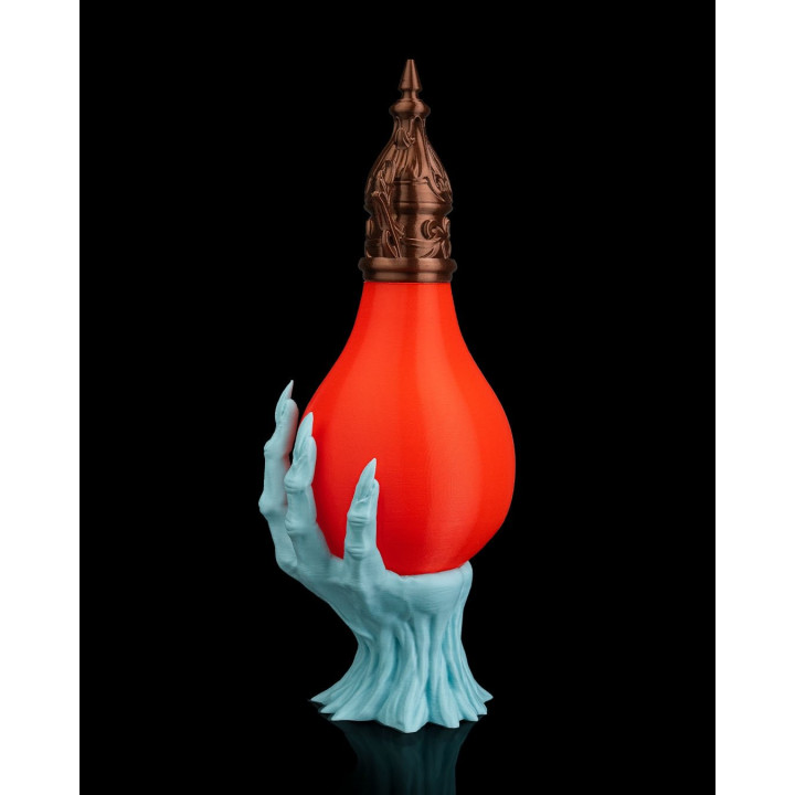 Lampe De Table "Last Grasp" – Main Squelettique & Orbe Lumineux