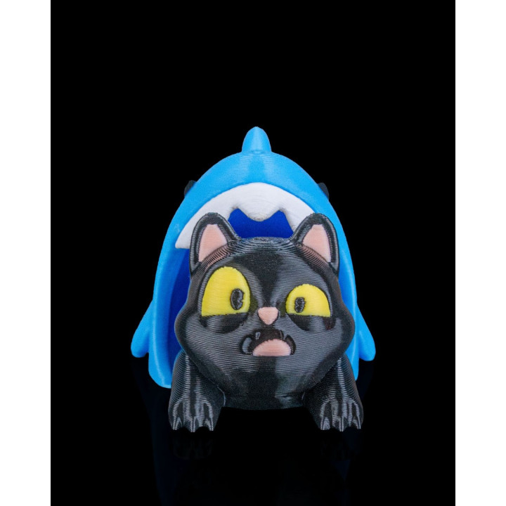 Chat Catfishé – Figurine Chat Déguisé En Requin