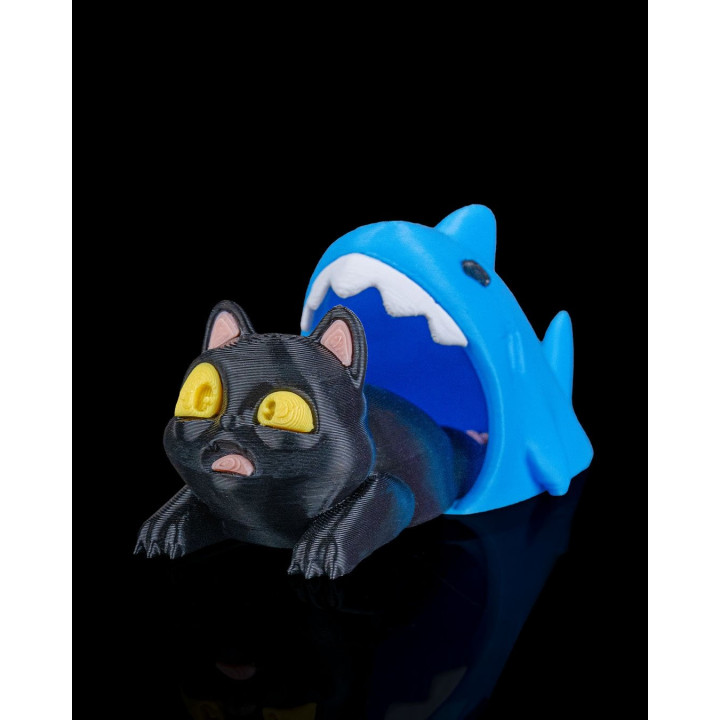 Chat Catfishé – Figurine Chat Déguisé En Requin
