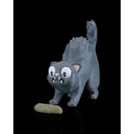 Chat Hiss-Térique – Figurine Chat Terrifié Par Un Cornichon