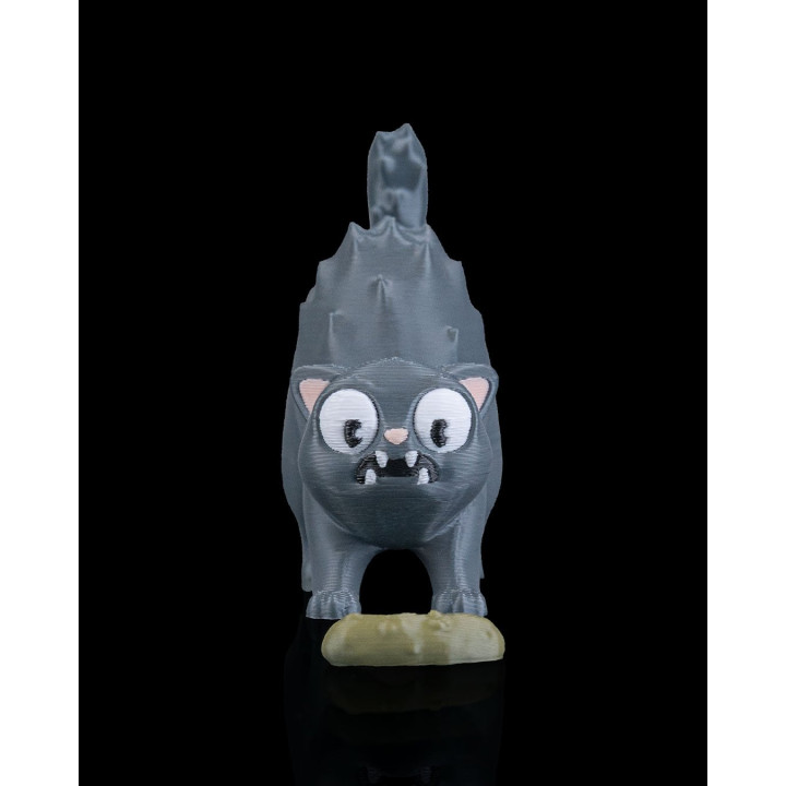 Chat Hiss-Térique – Figurine Chat Terrifié Par Un Cornichon