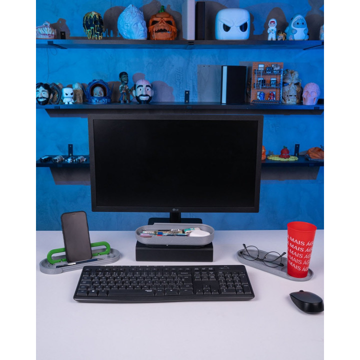 Kit Bureau Raw Concrete – Organisateur De Bureau Style Béton Industriel