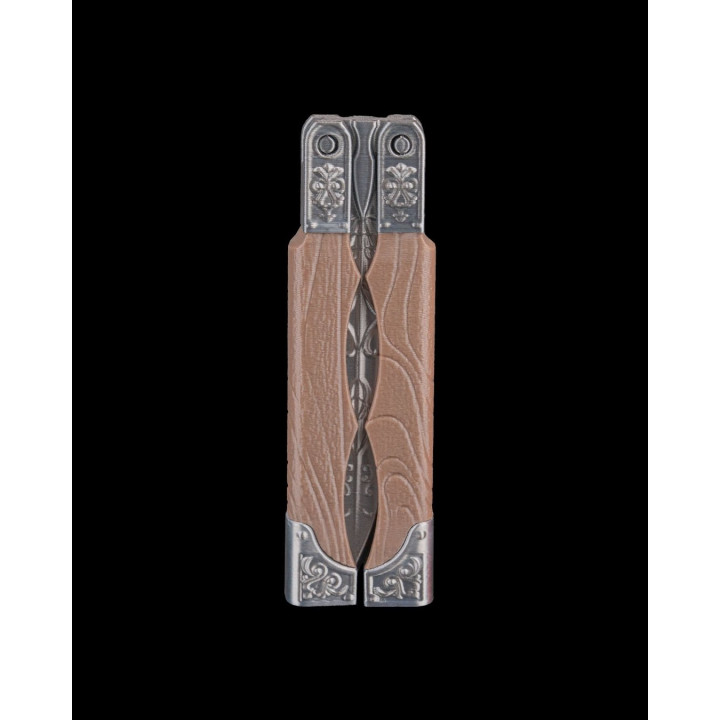 Blade Dancer – Balisong Décoratif Articulé, Finition Damas & Or